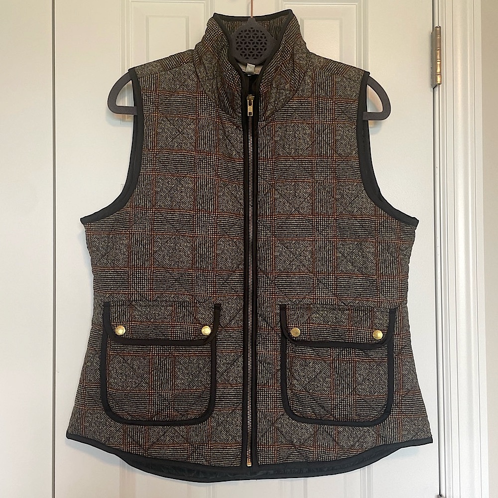 Plaid Quilted Puffer Vest